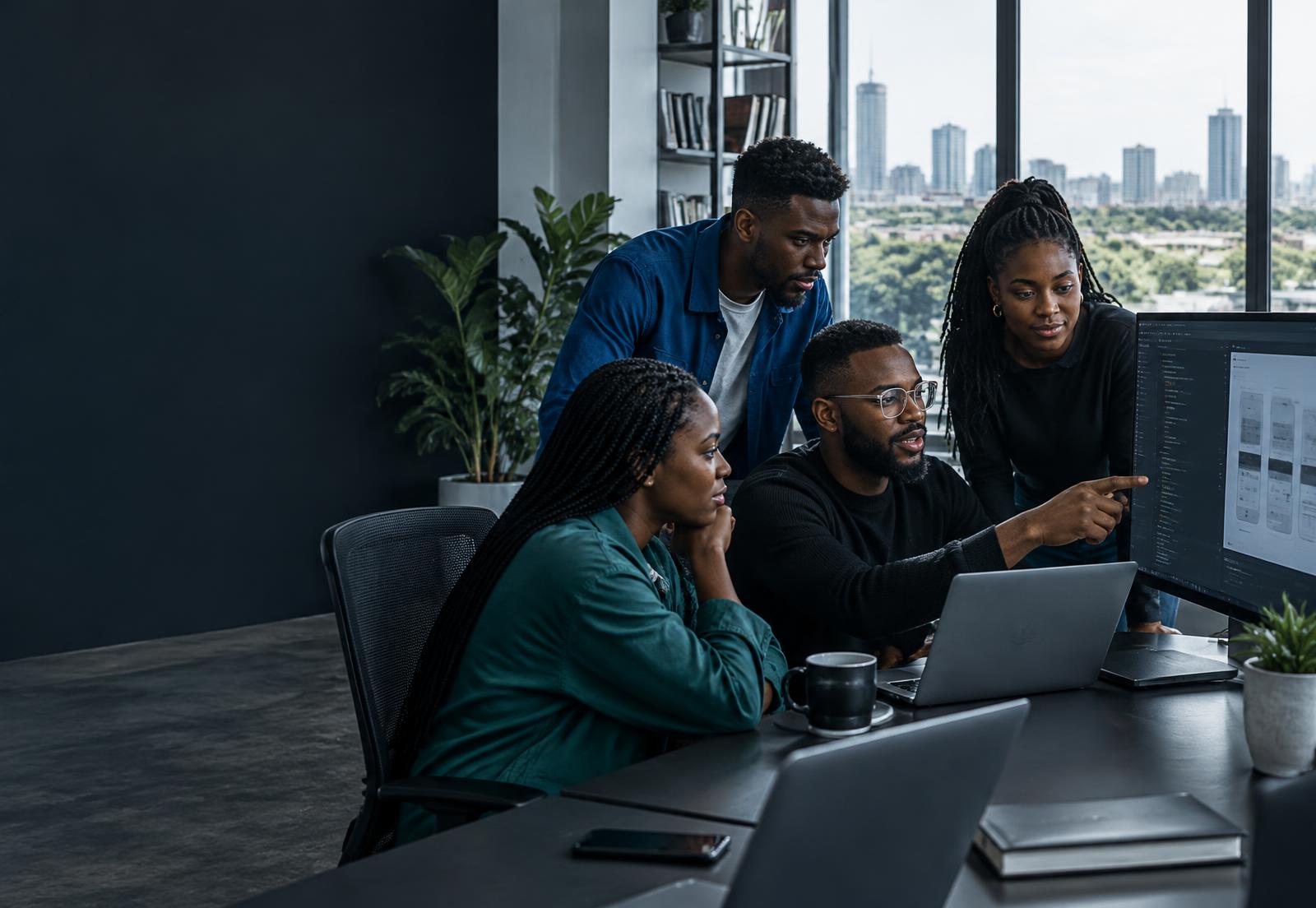 African software engineers collaborating on a digital product